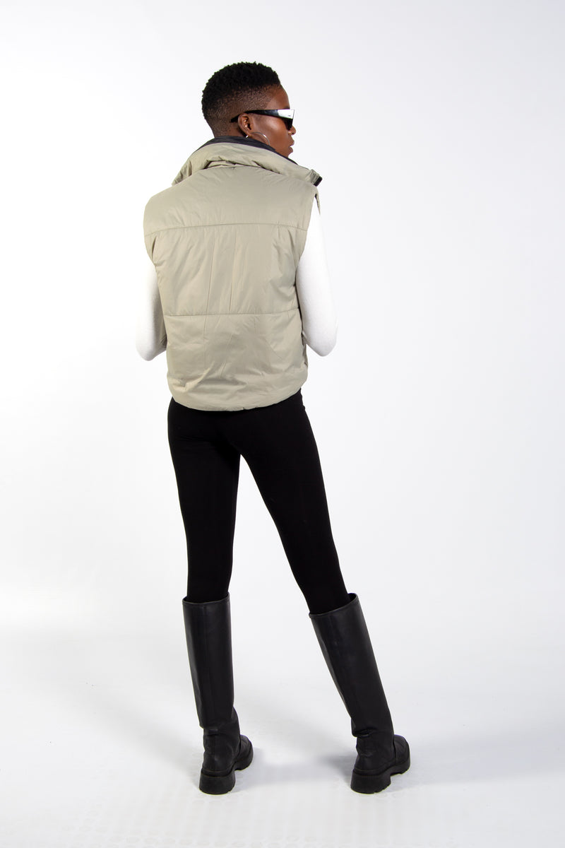 Two Tone Sleeveless Puffer