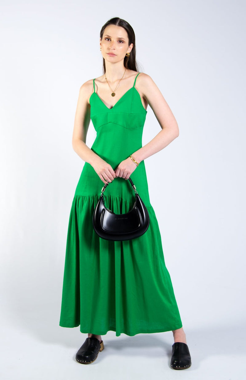 Linen Blend Maxi Dress - Jade