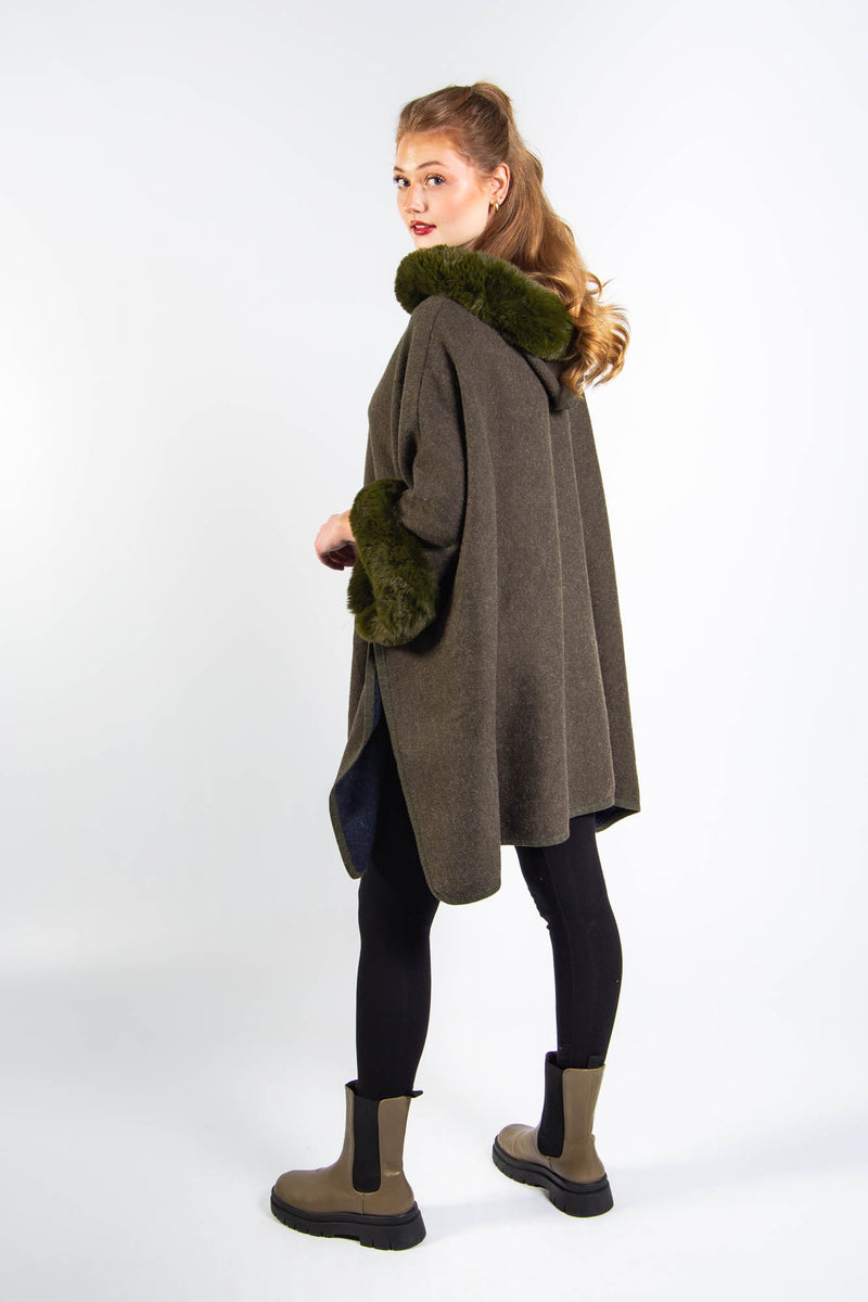 Fur Trim Poncho